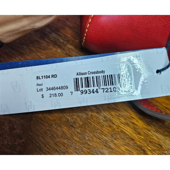 NWT Dooney and Bourke Florentine Allison RED Vachetta Leather Crossbody $278 - Picture 12 of 16